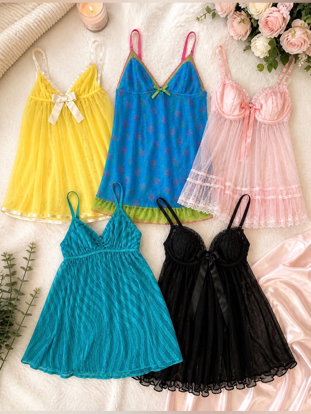 Victoria’s Secret Babydoll Lingerie Bundle – 5 Pieces